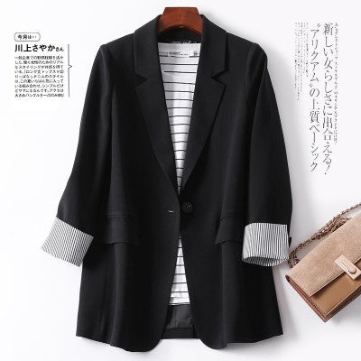 Chic Suit Jacket for Women Spring and Autumn 2023 New Korean Style One Button Casual Internet Popular Slim-Fitting Small Tailored Suit Top Fashion