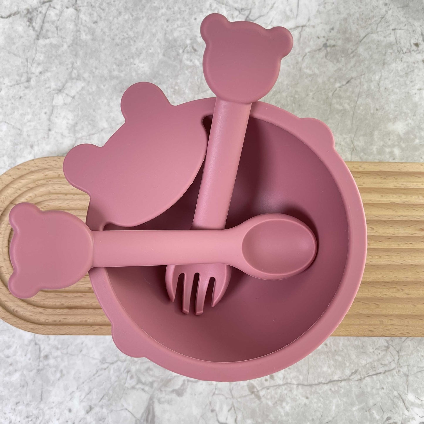 Baby food feeding tableware food grade baby silicone food bowl set anti-fall home eating children's supplies