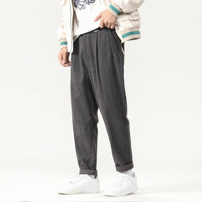 2022 autumn and winter on the new ins Japanese retro corduroy straight Harem casual pants men MEN PANTS