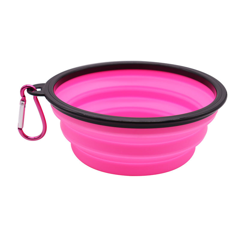 Silicone foldable bowl pet bowl dog bowl anti-knockover dog food bowl water bowl out dog food bowl food utensils dog rice bowl