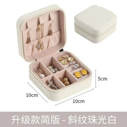 Korean version of jewelry storage box portable travel jewelry box small ring necklace jewelry packaging box spot