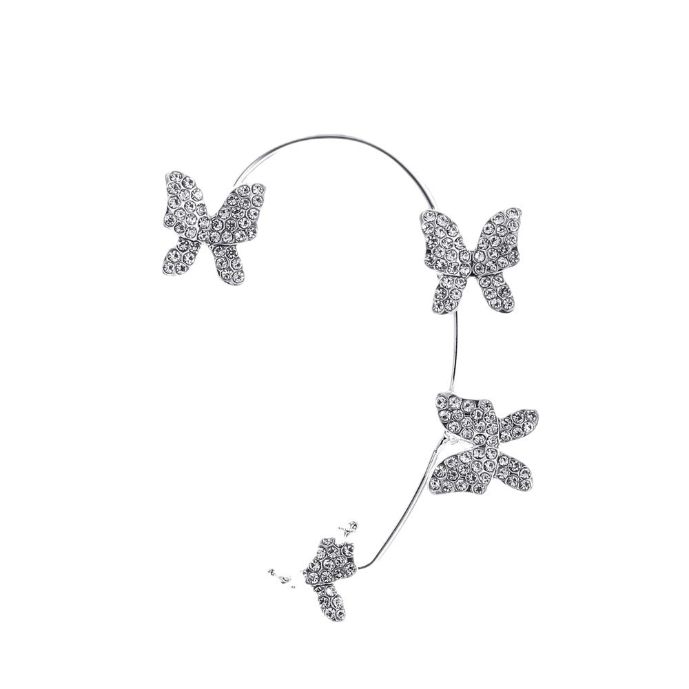 Personalized butterfly ear hooks, light luxury and high-end all-in-one temperament earrings for women, fashionable and simple non-pierced ear clip earrings