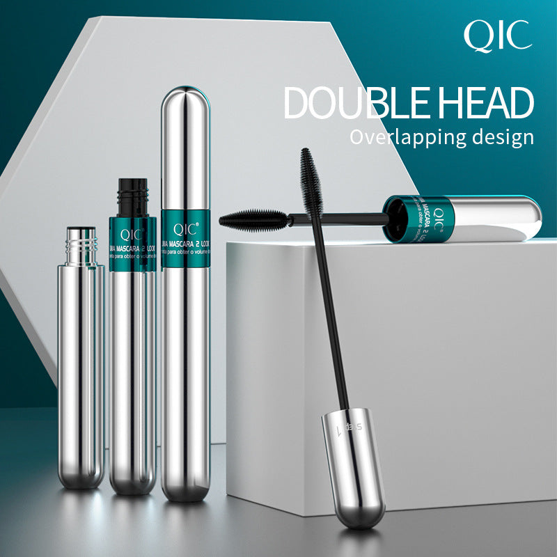 QIC double-headed two-in-one mascara waterproof shaping thick curling non-smudged eyelash primer beauty wholesale