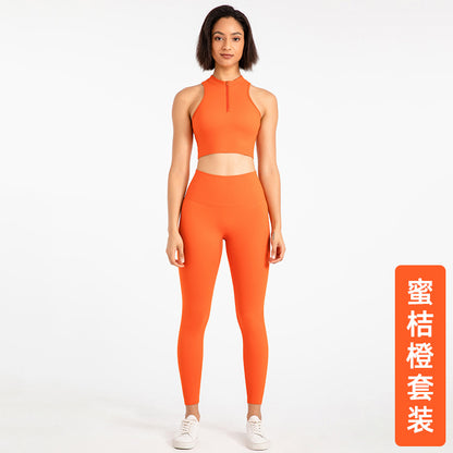 No awkward line fitness pants for women, high-waisted butt-lifting elastic leggings for outer wear, running sports yoga clothing suit for women