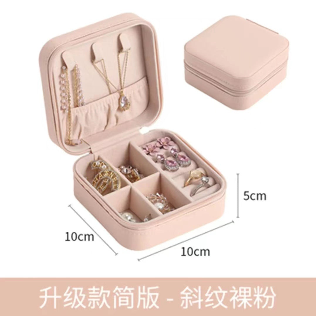 Korean version of jewelry storage box portable travel jewelry box small ring necklace jewelry packaging box spot