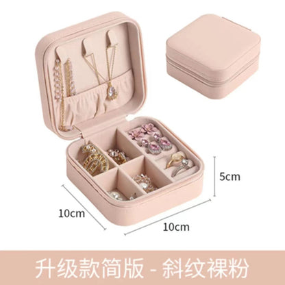 Korean version of jewelry storage box portable travel jewelry box small ring necklace jewelry packaging box spot