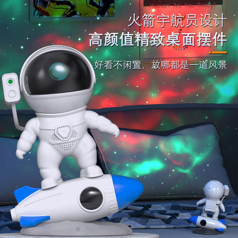 2023 Hottest Astronaut Starry Sky Projector Lamp Ornament Bluetooth APP Controlled White Noise RGB Atmosphere Night Light