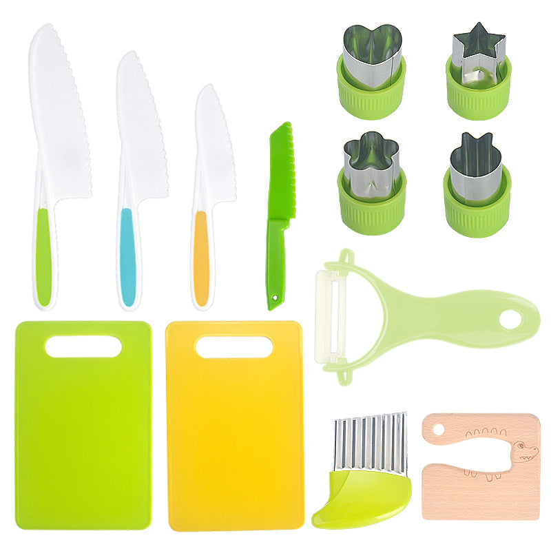 Ensiven Kid Safe Kitchen Set Children's Plastic Fruit Knife Set