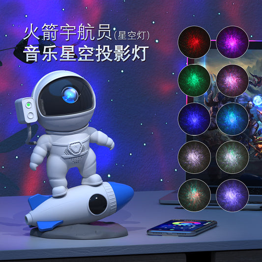 2023 Hottest Astronaut Starry Sky Projector Lamp Ornament Bluetooth APP Controlled White Noise RGB Atmosphere Night Light