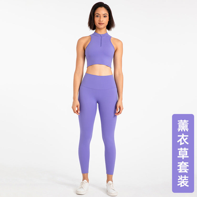 No awkward line fitness pants for women, high-waisted butt-lifting elastic leggings for outer wear, running sports yoga clothing suit for women